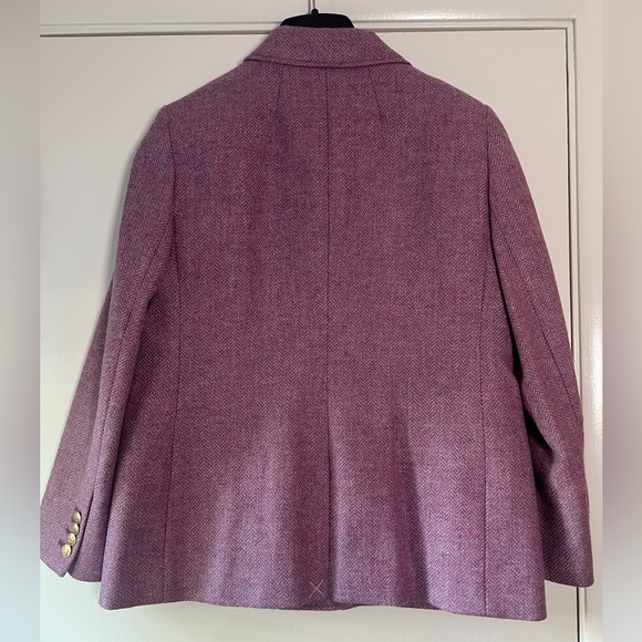 New! J. Crew Bristol Blazer Lilac Herringbone 100% Wool Purple Pink Sz 12 Petite - Picture 13 of 14
